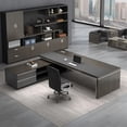 thumbnail image 3 of Long Corner Office Desk Laptop Standing Monitor Black Computer Desks Luxury European Escritorios De Ordenador Modern Furniture My Lux Decor Round, 3 of 22