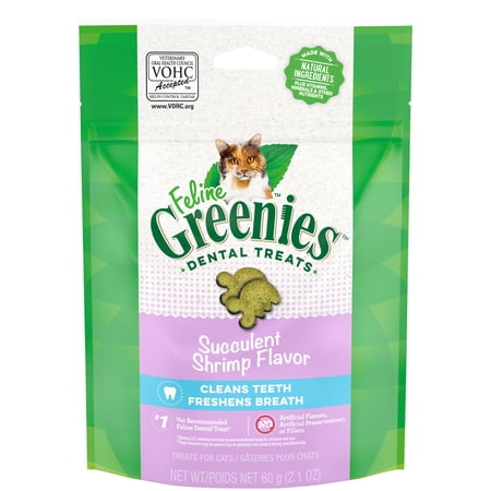 UPC: 0642863114618 | FELINE GREENIES Succulent Shrimp Flavor Natural Cat Treats for Adult Cats  2.1 oz. Pouch