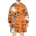 thumbnail image 2 of Wearable Oversized Blanket,Halloween Witch Cats on Brooms Pattern Wearable Blanket Hoodie for Adults,Cozy Hooded Blankets with Super Pockets,Super Warm Fuzzy Pullover for Women & Men, 2 of 6
