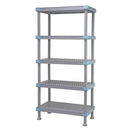 Quantum Storage Systems QP214862VS-5 Millenia Adjustable Vented Plastic 5 Shelves 62" H x 48" W x 21" D