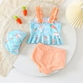 thumbnail image 5 of RUTAYY Baby Swimsuit Girl Toddler Bathing Suit Girl Summer Beach Bikini Tankini Swimwear Hat 3 24 Months 2t 5t Pool Brazilian Beachwear, 6-12 Months, 5 of 6