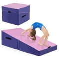 thumbnail image 1 of Costway Tapis de Gymnastique Inclinable Pliant avec Cuir PVC Antidérapant Rose, 1 of 10