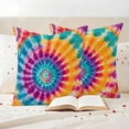 thumbnail image 3 of Colorful Tie-Dye Outdoor Waterproof Pillow Covers, Ethnic Modern Abstract Watercolor Decorative Square Throw Pillowcase Sofa Cushion Sham for Patio/Couch/Chair, 18"x18" 2 Pack, 3 of 8
