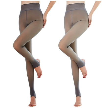

Jpgif Ladies Elastic Fake Skin-through Warm Skin-penetrating Bottoming Socks 90g Thin 2PC