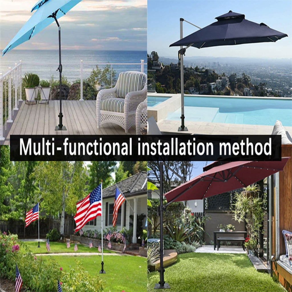 Deck Umbrella Mount Bracket Stainless Steel Umbrella Bases Replacement Parts Flag Holder Stand for Decks Docks