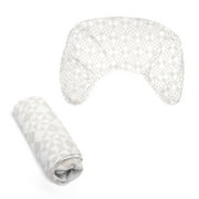 Boppy New Nursing Pillow Organic Cotton Cover, Beige Checkered Quilt