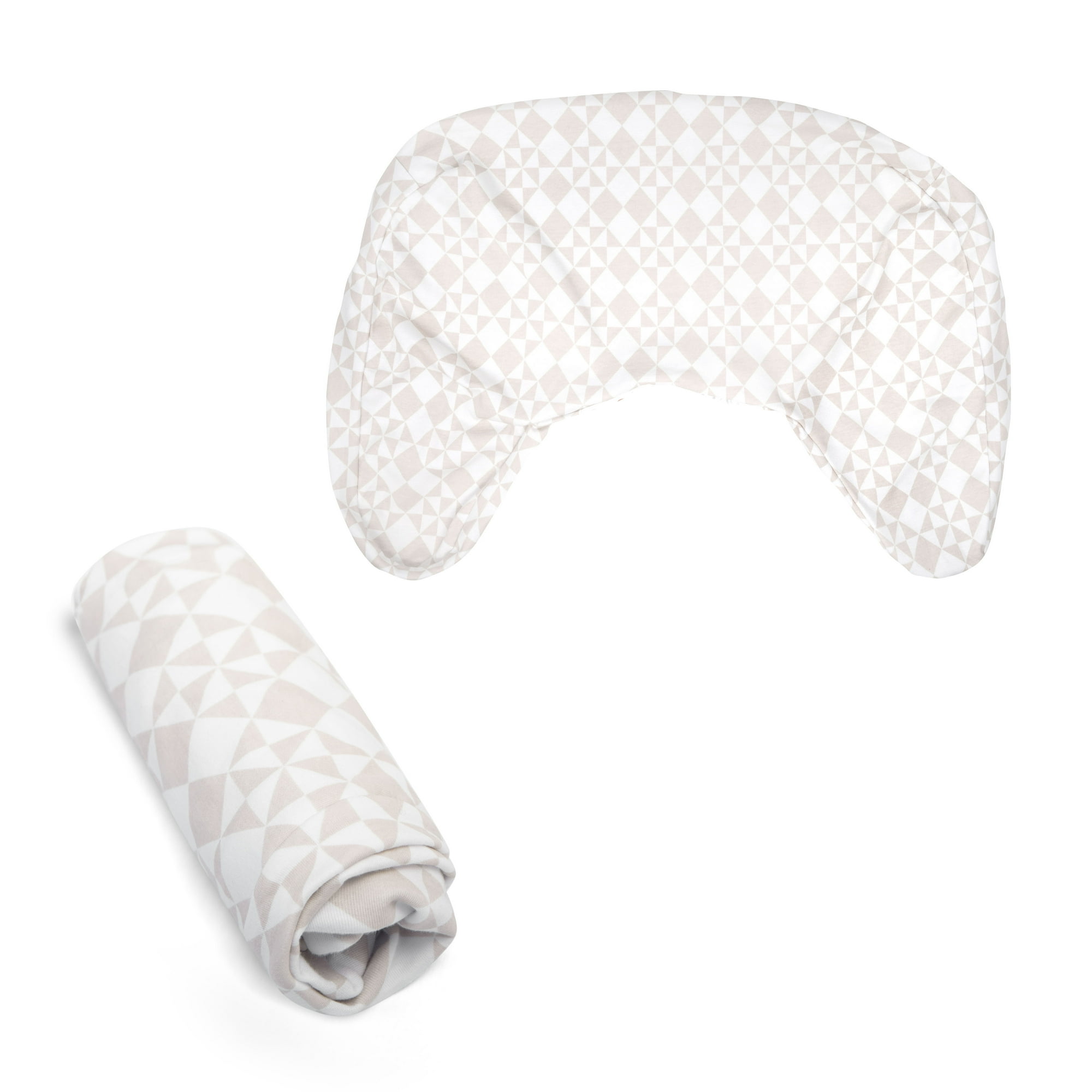 Boppy New Nursing Pillow Organic Cotton Cover, Beige Checkered Quilt