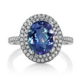 thumbnail image 2 of Gem Stone King 925 Sterling Silver Millennium Blue Mystic Quartz Women's Ring (3.10 Cttw, Oval 9X7MM, Size 8), 2 of 4