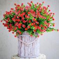 thumbnail image 2 of 5 Bundles Fall Artificial Flowers for Outdoor UV Resistant,Faux Flowers Decoration Long Stem,Plastic Garden Greenery Shrubs Plants with Vase,for Home Wedding Party Decor, 2 of 8