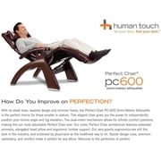 Human Touch PC-600 Omni Motion Silhouette Perfect Chair Series 2 Power Recline Walnut Wood Base Zero-Gravity Recliner - Sycamore Premium Leather - In-Home White Glove Delivery