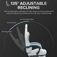 thumbnail image 3 of GTRACING GTW-300 Ergonomic Adjustable Height Reclining Fabric Gaming Chair , Gray/Blue, 3 of 11