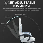 GTRACING GTW-300 Ergonomic Adjustable Height Reclining Fabric Gaming Chair , Gray/Blue