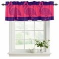 thumbnail image 2 of Flamingo Mandalas Valances for Windows, Decorative Rod Pocket Window Valance Curtains, Boho Modern Red Blue Abstract Stripe Short Curtain Drapes for Kitchen/Living Room, 2 Panels, 60" W x 18" L, 2 of 8