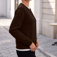 thumbnail image 4 of cocolona Womens Sweatshirts no Hood Crew Neck Patchwork Casual Long Sleeve Button Trendy Pullover Sweatshirts, 4 of 6