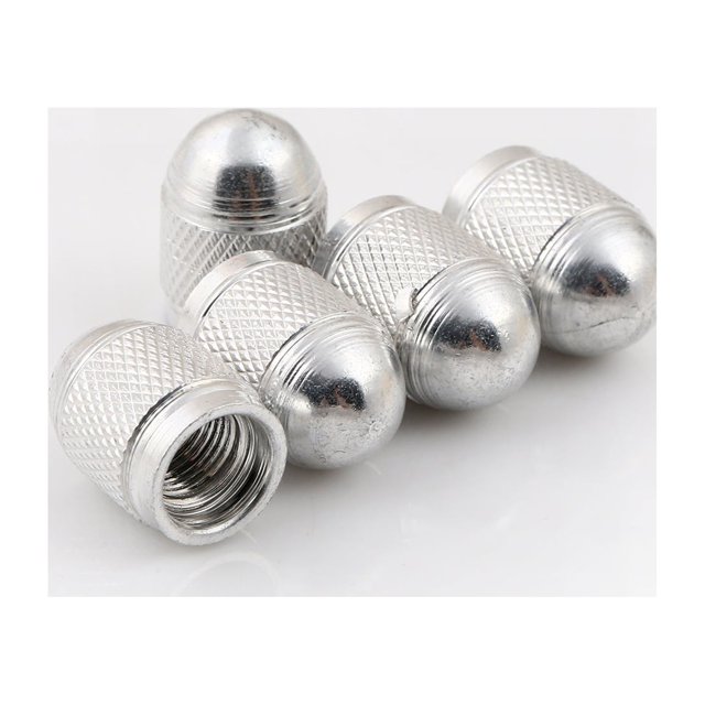 Tapa de válvula Tapa de válvula de neumático de automóvil Tapa de válvula de neumático de automóvil de aleación de aluminio elástica * 5 (Plata) ER