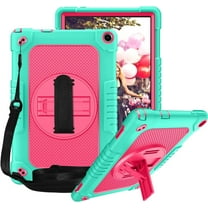 Fancing Case for Walmart ONN 10.1 Inch Gen 3 2022 Tablet(Model:100071485),Shoulder Strap Hand Strap 360 Rotatable Stand Kids Shockproof Case for Walmart Onn 10.1 Inch 3nd Gen Tablet (Green/Pink)