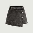 thumbnail image 2 of FhsagQ Lot de 2 Jupes-Short en Denim Usé pour Filles, devant à Boutons, Motif Flocon de Neige Lavé, Jupe-Short Décontractée Extensible pour Ado, Taille 15-16 Ans, 2 of 7