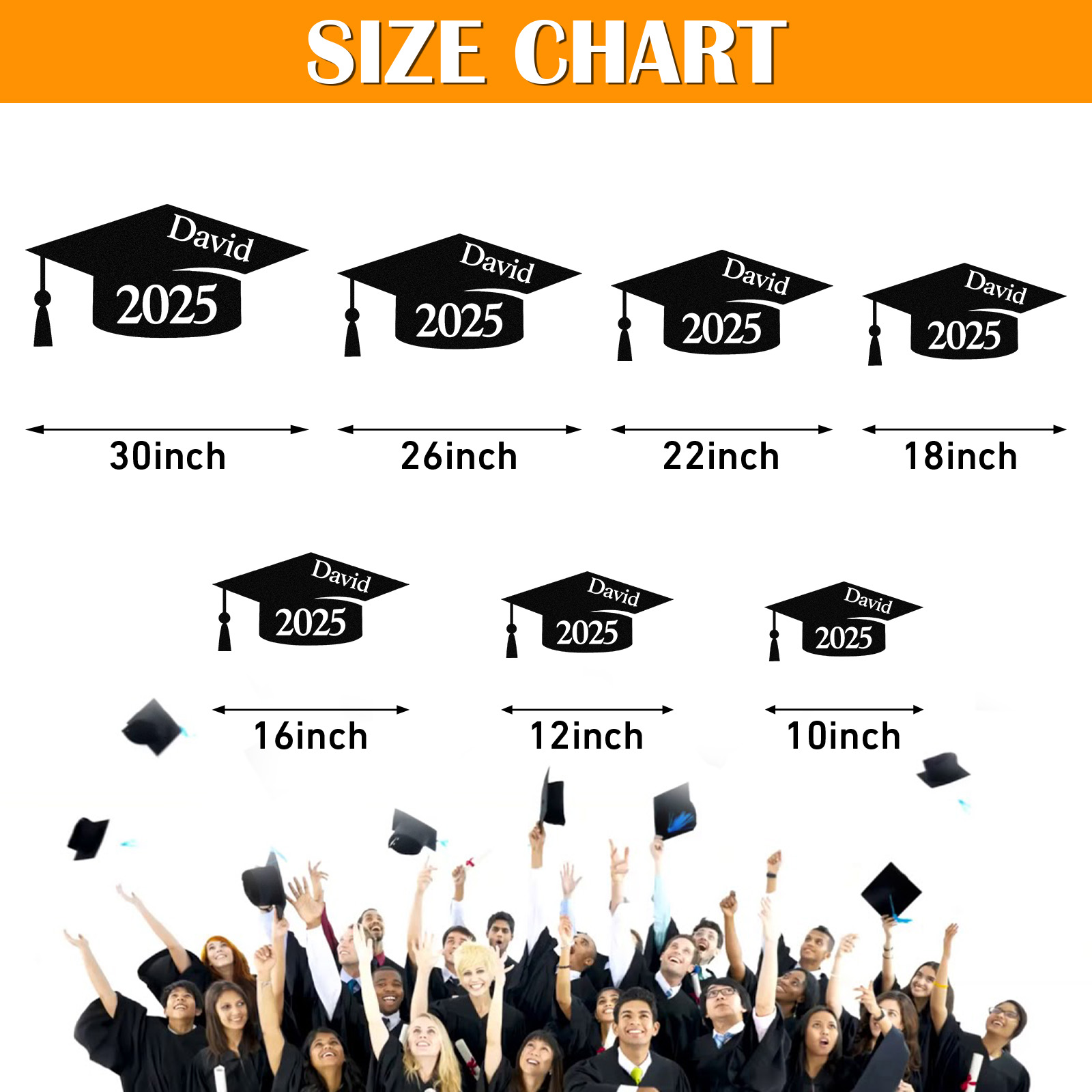 AOLOA Personalized Name Graduation Gifts, Graduation Cap Design Metal Signs Customized, Class of 2025 Decorations, Custom Metal Name Sign Wall Art for Home Room Decor Grad Congrats Party Gift Color04