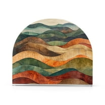 Yayeee Napkin Holder for Table Set of 2 Kitchen Paper Tissue Organization, Abstract Wavy Landscape