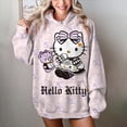 thumbnail image 1 of Sudadera con capucha y estampado de HELLO KITTY para mujer, suéter informal holgado de manga larga en blanco y rosa, sudadera fina y elegante de talla grande para mujer, 1 of 1