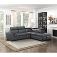 thumbnail image 2 of Lexicon Barre 2-Piece Faux Leather Sectional with Pull-Out Bed in Gray, 2 of 15