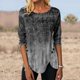 thumbnail image 5 of Gibobby Blusas De Mujer Camiseta de manga larga suelta con cuello redondo y estampado a la moda para mujer（Gris， XL), 5 of 5