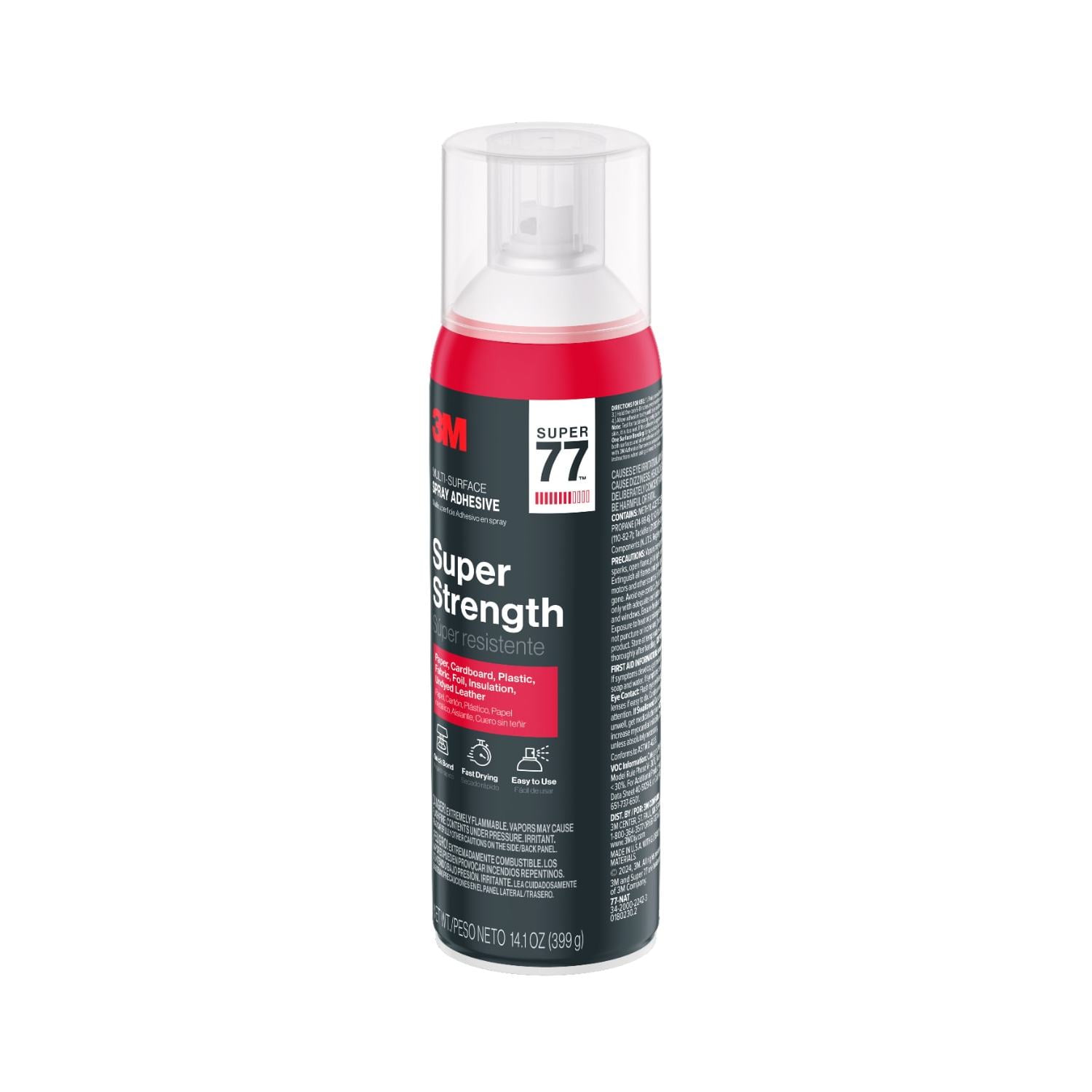 (6 pack) 3M Super 77 Multi-Surface Spray Adhesive, Glue, Fabrics, Crafts, 14.1 oz