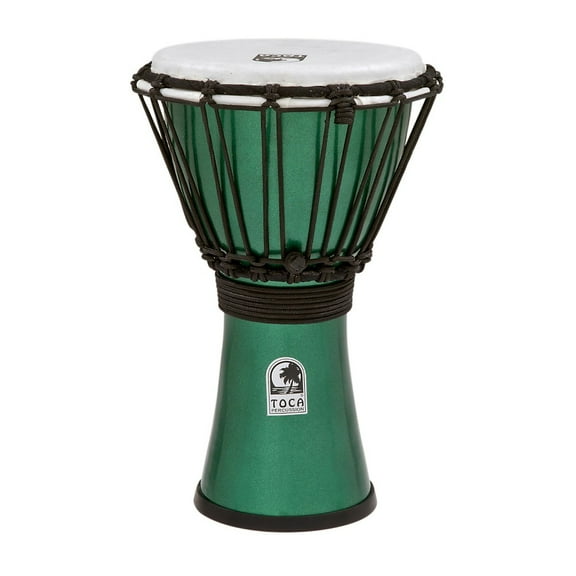 Toca TFCDJ-7MG 7 in. Freestyle Colorsound Djembe, Metallic Green