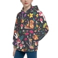 thumbnail image 2 of Kll Unisex Kids Boys Girls Hooded Pocket Pullover Hoodies-Mushrooms Snails Butterflies, 2 of 9