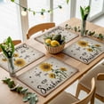 thumbnail image 5 of Placemats for Dinning Table Set of 12, Yellow Sunflower Summer Vintage Flower Bee Sunshine Burlap Kitchen Place Mats Waterproof Cloth Table Mats, Indoor Outdoor Placemats Easy Clean Dinner Decor, 5 of 8