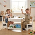 thumbnail image 2 of Qaba Ensemble de Table et Chaises pour Enfants 3 Pcs avec Plateau Réversible, Bois Naturel, 2 of 10