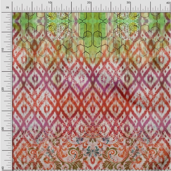Soimoi Rayon Fabric Ikat Panel Decor Fabric Printed Yard 56 Inch Wide
