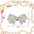 thumbnail image 2 of 1 Pair Grey Bow Shoe Clips Wedding Rhinestone Bow Shoe Buckles Bridal Removable Shoe Clips Bowknot Shoe Buckle Bag Clothing Hair Decorations, 2 of 9