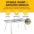 thumbnail image 4 of Blue Christmas Table Cloths for 8 Foot Rectangle Tables, Snowman Xmas Tree Balls Snowflake Vintage Patio Waterproof Elastic Fitted Tablecloths, Washable Rectangular Table Cover for Camping, 4 of 8