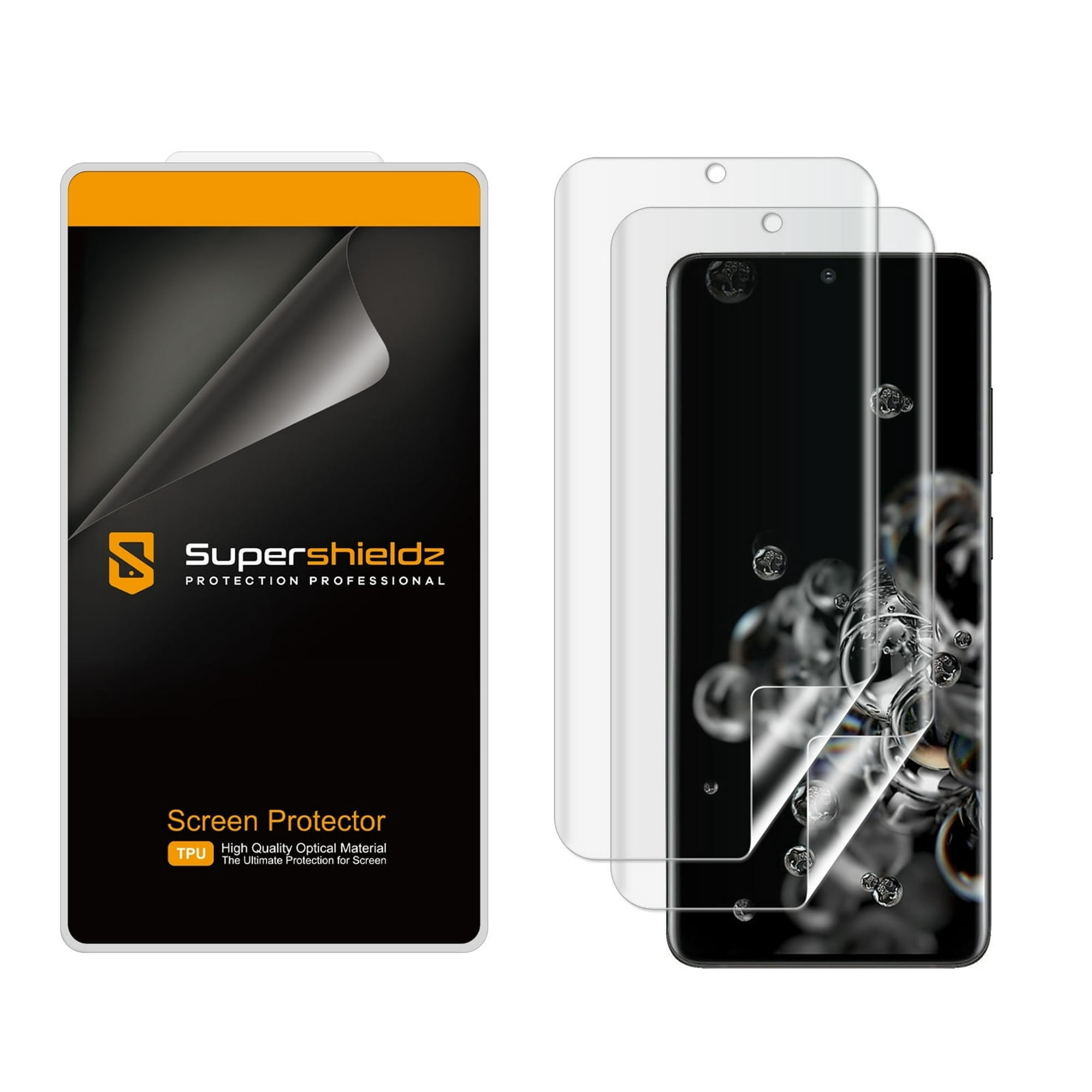 [2-Pack] Supershieldz for Samsung Galaxy S20 Ultra Screen Protector, Anti-Bubble High Definition (HD) Clear Shield