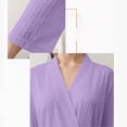 thumbnail image 4 of Women Robes Unisex Breathable Solid Color Bathrobe Splicing Home Clothes Robe Coat Woman Blending Pajamas, 4 of 6