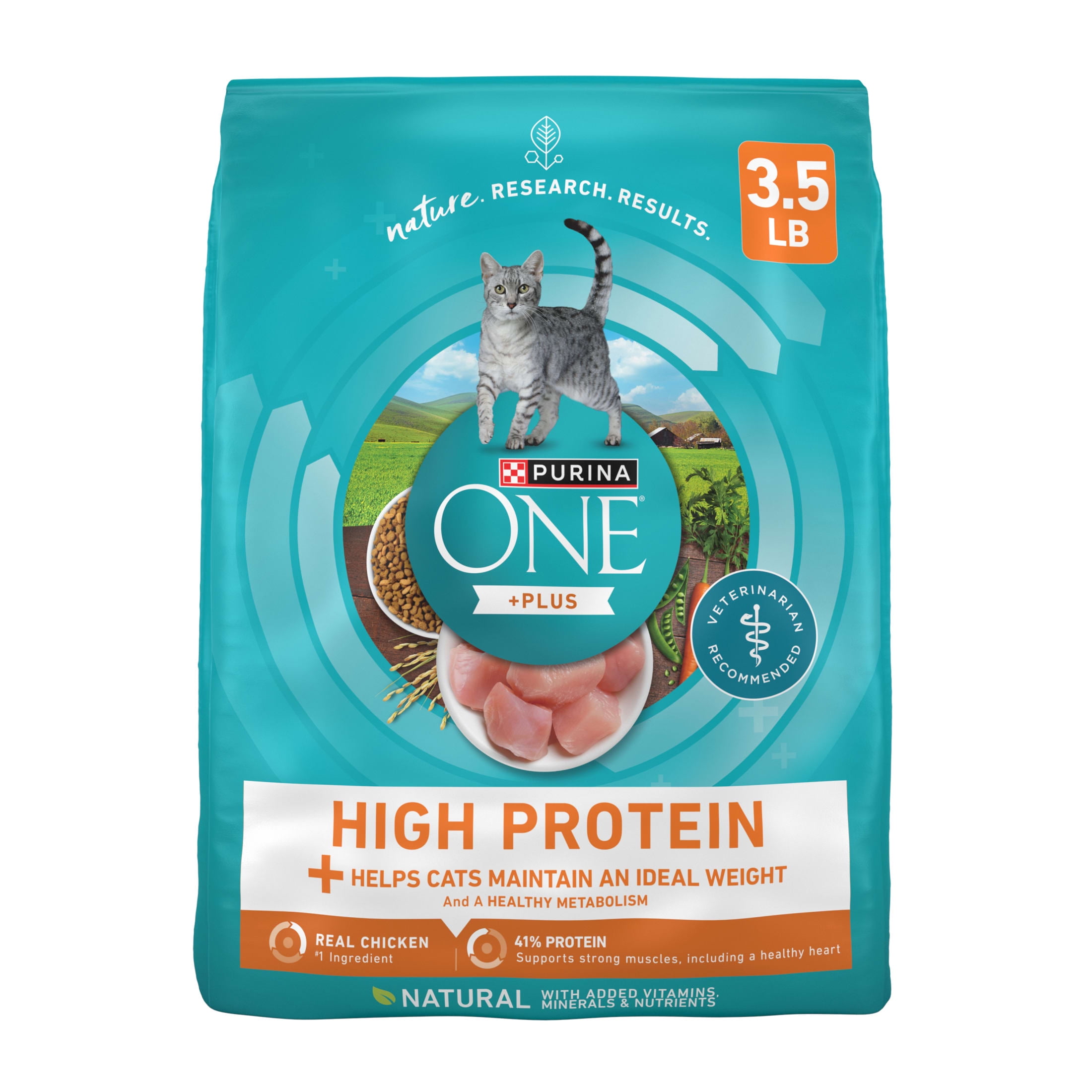 (2 pack) Purina ONE High Protein Ideal Weight Dry Cat Food with Chicken, Weight Control Formula, 3.5 lb Bag, 4 Pack