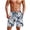 Blue Floral, variant on Polynesian Tribal Mens Swim Trunks Elastic Waist Board Shorts Tropical Vacation Bathing Suit for Beach Surf Pool Use Man 2XL