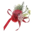 thumbnail image 3 of Pulsera decorativa con ramillete de muñeca y cinta para la muñeca, flores artificiales Rojo, 3 of 8