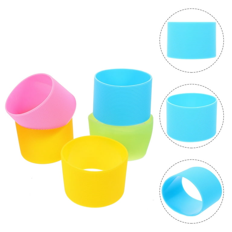 5pcs Silicone Bottle Band Silicone Bottle Sleeve Silicone Bottle Cover Glass Cup, Size: 7x7x5CM