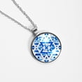 thumbnail image 4 of Flag of Israel Glass Circular Pendant Necklace - Stylish Womens Necklaces ?, 4 of 5