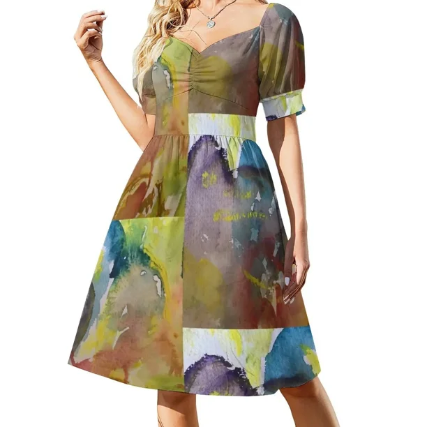 Vestido sin mangas con corazón morado ropa de playa para mujer traje de verano para mujer