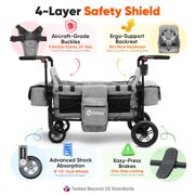 Sekey 4-in-1 Wagon Cart with Removable Canopy, Heavy-Duty Folding Utility Cart with Wheels & Table – Gray