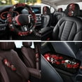thumbnail image 4 of KUIFORTI Skull Rose 14 Pcs Automobile Seat Covers Car Headrest Protectors Steering Wheel Cover Auto Center Console Pad Removable Automotive Accessories for Cars SUV Sedans, 4 of 7