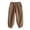 Khaki, variant on Odeerbi 3-12 Years Kids Boys Girls Floral Embroidered Cotton Pants Mid Waist Loose Long Pants with Pocket