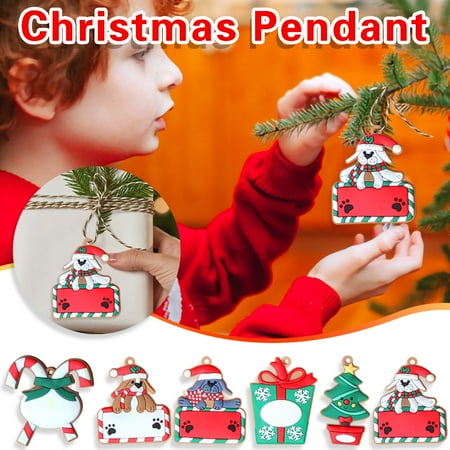 

Fjofpr Clearance Christmas Decoration Supplies 2021 Christmas Ornaments Christmas Dog Gift Box Pendant PVC Ornaments
