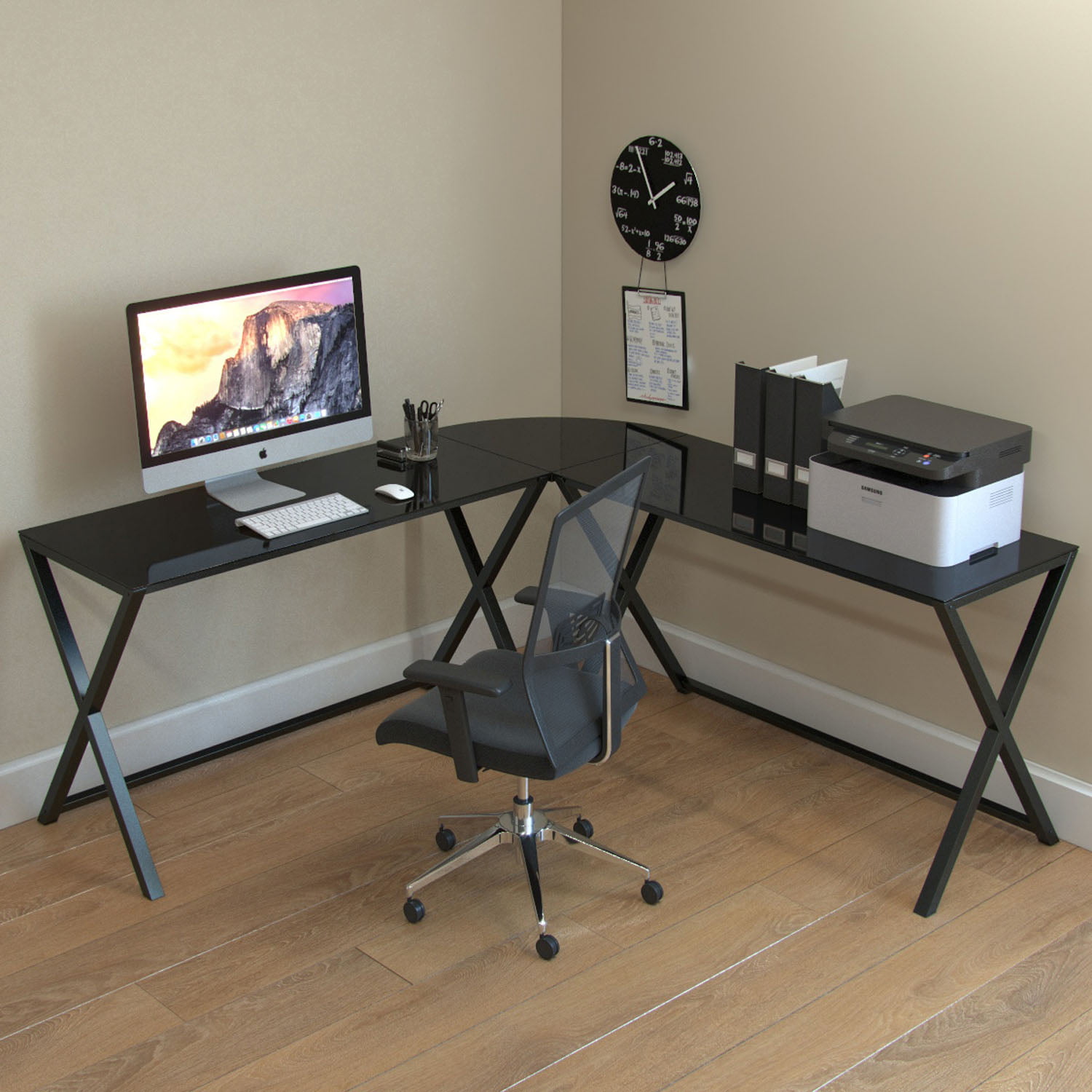 Ryan Rove Keeling 3 Piece L Shaped Computer Desk Home And Office