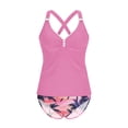 thumbnail image 4 of qucoqpe Two Piece Tankini Swimsuits for Women Fashion V Neck Patchwork Bathing Suits Summer Beach Swimwear with Bottom, 4 of 8