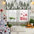 thumbnail image 5 of Green Pine Tree Curtain Valances for Windows, Kitchen Valance Window Treatments Panel 2 Pack, Spring Botanical Watercolor Rod Pocket Short Curtains for Bathroom Bedroom 42 x 18 Inch, 5 of 8