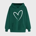 thumbnail image 2 of TRUBKH hoodies for women Fleece Sweatshirts womens long sleeve tops comfrt hoodie graphic hoodie Hooded Sweatshirt With Pockets And Featuring A Heart Shaped Printed Sweatshirt Army Green S, 2 of 3